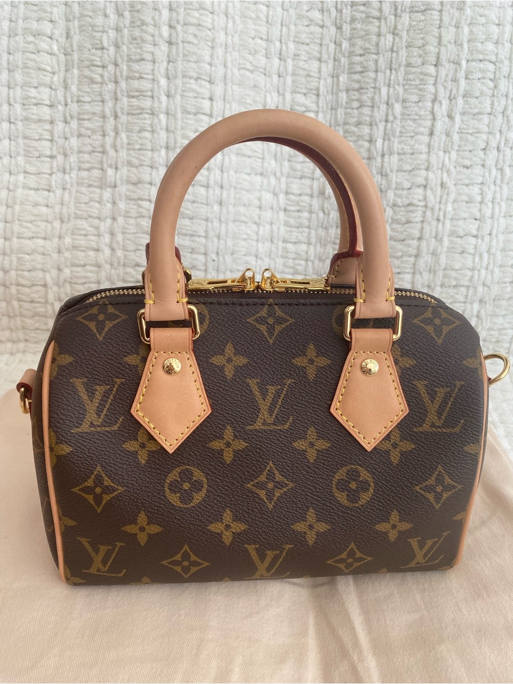 Louis Vuitton Speedy 20 Monogram Canvas Crossbody Bag Vachetta Strap Insert Box - Picture 6 of 16